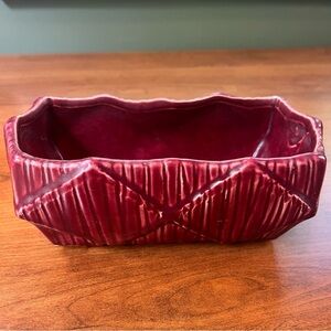 McCoy Planter Pottery USA Burgundy Red Rectangle 7 x 3 x 3